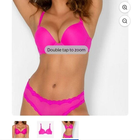 Smart & Sexy Bombshell Push Up Vibrant Hot Pink Bra - 34A NWT - Picture 2 of 5